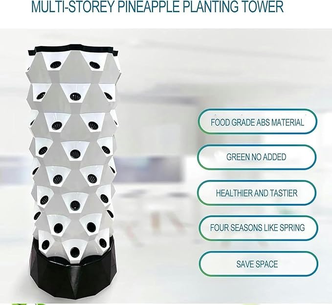 Hydroponic Tower Hydroponic Tower Culture System Fruits and Vegetable Cultivation Kit with Moisturizing Pump Timer Adapter Planting Bed and Network Pots for