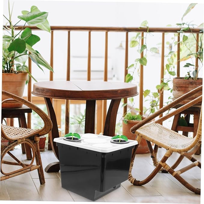 Plastic Planting Basket Cultivation Buckets for Cilantro Hydroponic Plants Bucket Black 2 Hole Covers Suitable for Home Garden