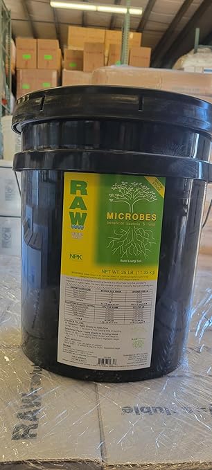 RAW Microbes Grow 25lb - Plant Growth Enhancer with Endomycorrhizae and Rhizosphere Bacteria