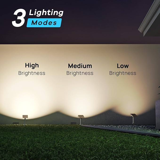 Consciot Solar Lights Outdoor Waterproof 3000/5000/6500K Solar Garden Light Adjustable 170° Spot Lights for Outside Yard Landscape Lighting Pathway Halloween IP65 Auto On/Off 4 Pack WS002UCW