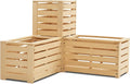 MCombo 2 Tier Corner Raised Garden Bed Outdoor Wooden Planter Box Elevated Garden Bed with Liners for Vegetables Herbs and Flowers 0315