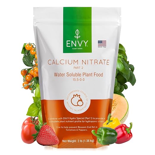 ENVY Solution Grade Calcium Nitrate (15-0-0) Prevents Blossom End-Rot from Calcium Deficiency in Tomatoes &amp Peppers (3.0 lb)