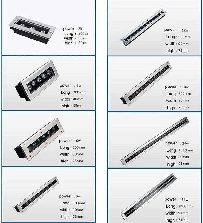 Rectangular Underground Light - Ground LED Landscape Lights - Outdoor Buried Lights 85-265V Led Recessed Ground Spotlight Outdoor Garden Floor Lamp Waterproof Path Lighting Floor Lamp