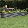 Anthracite Oval Garden Raised Bed Large Powder-Coated Steel Planter for Outdoor Plants Durable High Raised Beds for Vegetables Herbs Flowers