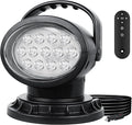 Willpower 50W 360 Degree LED Spot Search Light Rotating Remote Control Work Light with Magnetic Base for SUV Boat Emergency Lighting Home Security Farm Field Garden Protection12V 24V