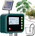Solar Automatic Drip Irrigation Kit SystemAutomatic Plant Watering Devices Programmable Water TimerLED Display for 15 Potted Plants Outdoor Indoor Garden Balcony Vacation
