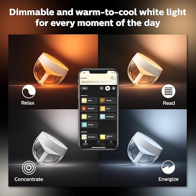 Philips Hue Iris Smart Table Lamp Gold - White and Color Ambiance LED Color-Changing Light - 1 Pack - Control with Hue App - Compatible with Alexa Google Assistant and Apple Homekit