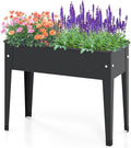 Raised Garden Bed with Legs 24 x 11 x 18 Inch Metal Elevated Planter Box w/Drainage Holes for Flowers Herbs Standing Raised Planter Bed for Indoor Outdoor Balcony Patio Backyard (1 Black)