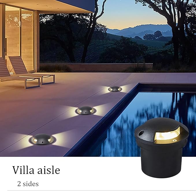YANYO Ground LED Landscape Lights - Outdoor Buried Lights AC85-110V LED Spotlight IP65 Waterproof Walkable Outdoor Avenues Paths Garden Lighting Recessed Ground Light(Blanc12W) (Red 18W)