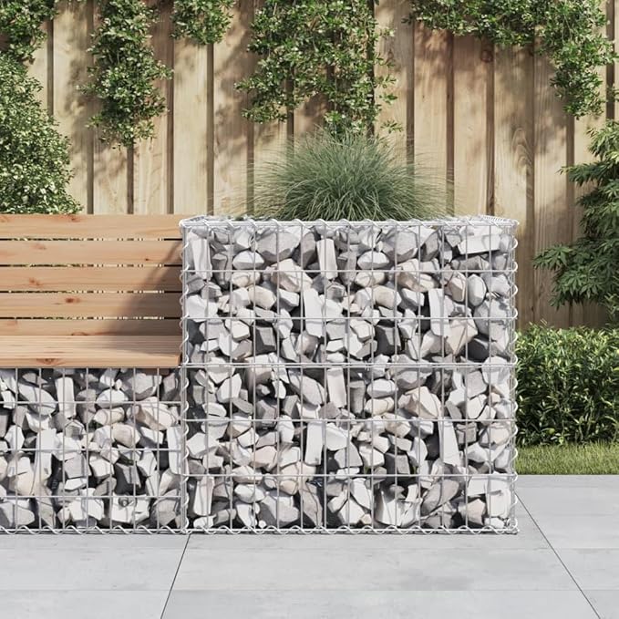 Gabion Basket SilverGardening PlantersPatio Raised BedsBackyard Raised BedsRaised Flower BedsGarden DecorationPlanter Boxesfor PatiosBalconiesLawnDecks27.6x27.6x25.6 Galvanized Iron