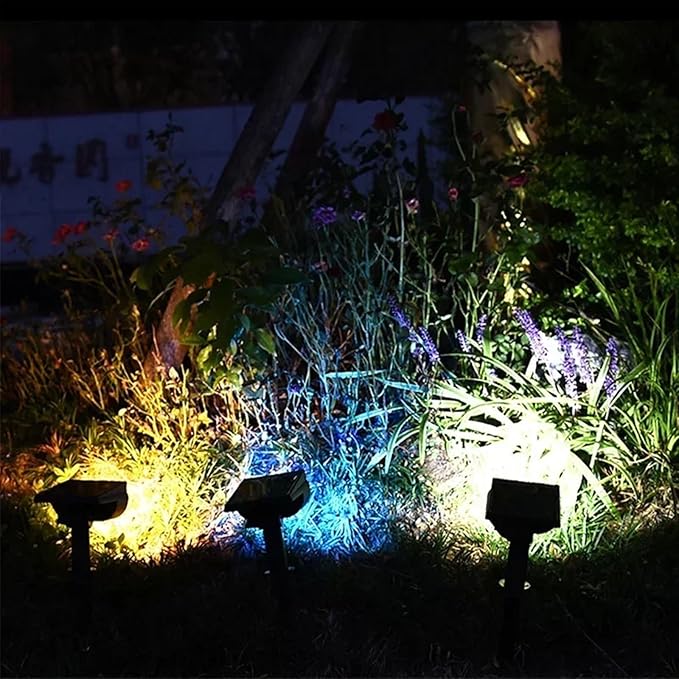 1Pcs Solar Powered 7LED Lamp Adjustable Solar Spotlight In-Ground IP65 Waterproof Landscape Wall Light Outdoor Lighting(White-1)