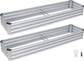 INNO STAGE Galvanized Raised Garden Bed Kits 8x2x1ft Metal Raised Garden Beds Outdoor Large Steel Raised Planter Bed with Gloves for Vegetables &amp Flowers Patio Ground Planter Box(Silver 2PCS)