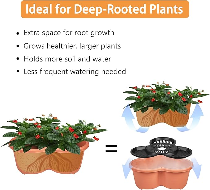 VECELO 5 Tier Vertical Garden Planter Self Watering Stackable Planters with Wheels for Strawberries Herbs Flowers Vegetables Red