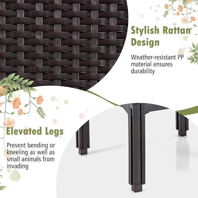 HAPPYGRILL Outdoor Raised Garden Bed 6 Raised Planter Box with Removable Legs &amp Brackets Self-Watering System Drainage Holes Raised Beds for Gardening Vegetables Fruits Flowers Herbs