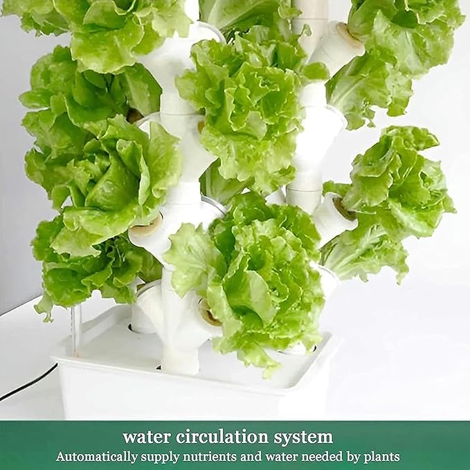 Vertical Hydroponic Tower Vegetable Plants Tower 16/24/32 PVC Hydroponic Kit of PVC Pipe