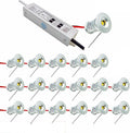 Ceiling Kitchen Stair Outdoor 1W Spotlight 12V Silver Shell Mini Spotlights Lighting Angle 120° with Transformer 18Pack (Natural)