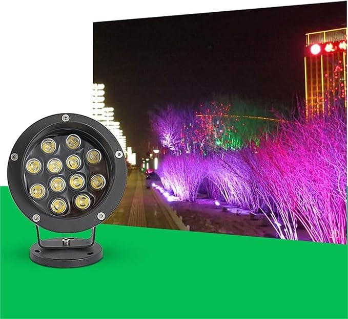 Garden Lights LED Adjustable Lawn Spotlights Used for Landscape Lawns and Outdoor Courtyards(Base Type - Green Light)