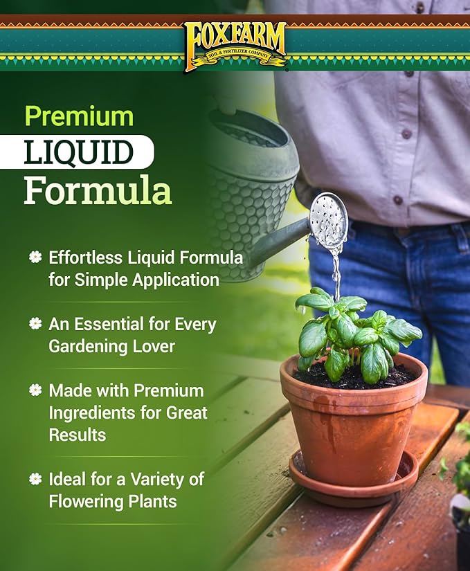 FoxFarm Hydro Liquid Trio Pack - Big Bloom Grow Big Tiger Bloom Fertilizers for Vigorous Plant Growth Bud Development &amp Abundant Fruit - Complete Hydroponic Plant Food Set - 3 Pint Bottles
