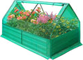 Raised Garden Bed Raised Graden Bed with Greenhouse Large Planter Raised Bed Outdoor Garden Box Galvanized Garden Bed Planter Gardening Supplies - 72(L) x 37.4(W) x 36(H)