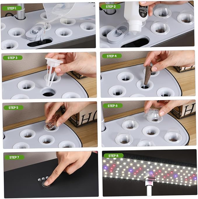 1set Hydroponics Growing System Kit with Led Grow Light Automatic Watering Fertilization Indoor Garden for Vegetables Compatible Easy to Use Growing System