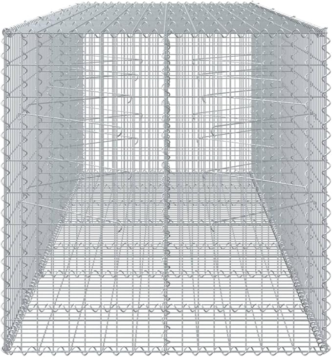Galvanized Iron Gabion Basket with Cover 137.8x39.4x39.4 Large Outdoor Planter Box for Raised Garden Beds Flower Beds &amp Decorative Landscaping