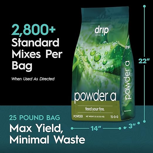 Powder A Vegetative Base Nutrient for Strong Growth Calcium and Nitrogen Water-Soluble and Clean for Hydroponics Soil and Coco 25 lb Bag