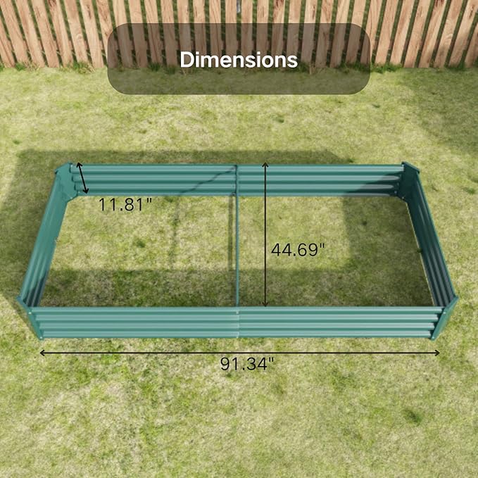 Metal Raised Garden Bed Kit Galvanized Planter Garden Boxes Outdoor Flowers PlantsRectangle Large Metal Garden Bed for Vegetables Flowers Herb Outdoor Raised Planter Box