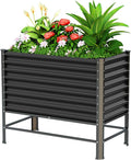 Doniks Raised Garden Bed with Legs 48×24×37in Large Outdoor Metal Galvanized Garden Planting Box900lb Capacity for Vegetables Lawn Green Flowers Fruits Terrace