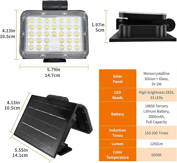 Solar Spot Lights Outdoor Waterproof Motion Sensor Dusk to Dawn Solar Powered Spotlights Uplights with 90° Adjustable Solar Panel &amp Light Head for Wall Yard Trees Pathway Landscape Lighting