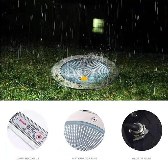 4PCS Ground LED Landscape Lights - Outdoor Buried Lights Outdoor Decorative Spotlight IP67 Waterproof Stainless Steel Recessed Spotlight Underground Path Light Courtyard Underground Light