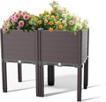Raised Garden Bed with Legs Outdoor Planter Boxes &amp Rectangular Planter Elevated Above Ground Garden Bed Plastic Flower Pot for Patio Yard 23.62 × 11.81 × 22.44