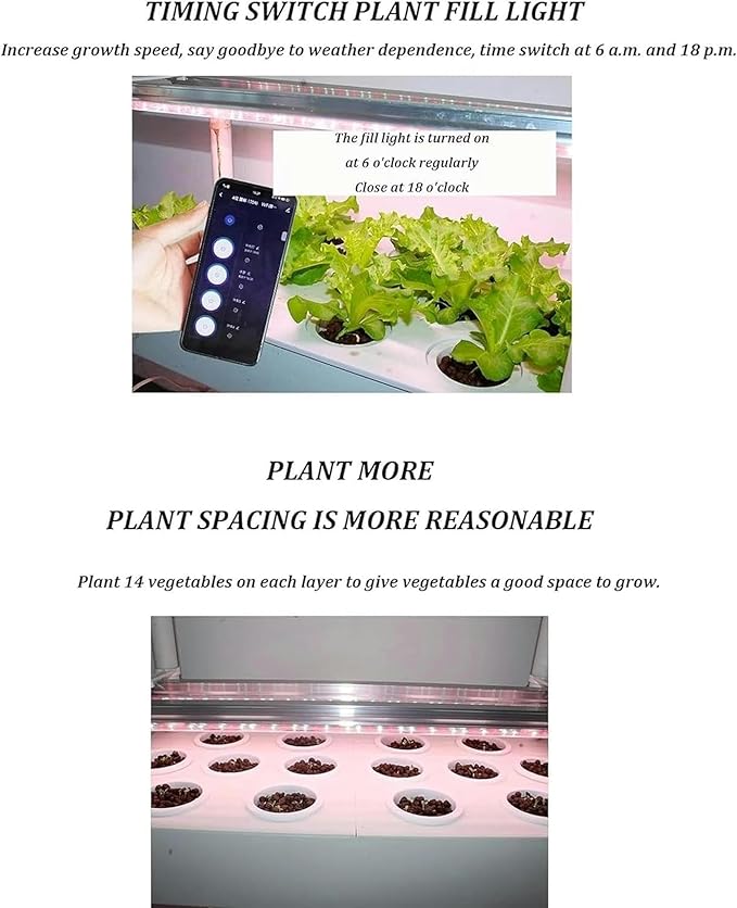 AMNOOL Hydroponics Tower with LED Grow LightIndoor Gardening SystemAeroponics Growing Kitfor Herbs Fruits and Vegetableswith Hydrating Pump Adapter Net Pots Timer.