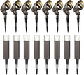 GOODSMANN Low Voltage Landscape Lights Path Lights 8PK 2W 100 Lumen with 8PK 3W 200 Lumens Spotlight Outdoor with Metal Stake Cable Connector