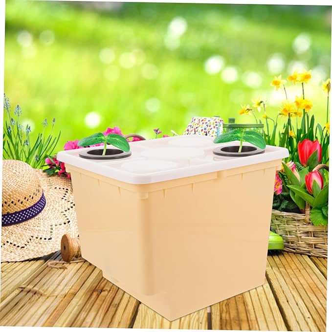 balacoo Plastic Planting Bucket Soilless Cultivation Barrel for Hydroponics System Easy to Assemble Plant Bucket
