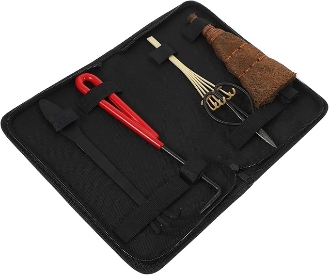 NUOBESTY 5pcs Garden Pruning Scissors and Bonsai Tool Set for Gardening and Plant Care with Soil Rake and Trimming Tools Sturdy Hand Kit for Outdoor Horticulture