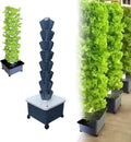 Hydroponic Tower System Hydroponic Grow Kit Earthless Growing System Aeroponics Tower with Hydration Pump Adapter Seed Bed and Net PotsGray8th Floor