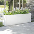 White Solid Pinewood Garden Planter 78.7x19.7x27.6 Inch Rectangular Raised Garden Bed for Outdoor Plants Balcony Patio