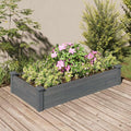 YAFF Garden Raised Bed Grey Solid fir WoodNon-Woven Fabric MediumPots &amp Planters-364291
