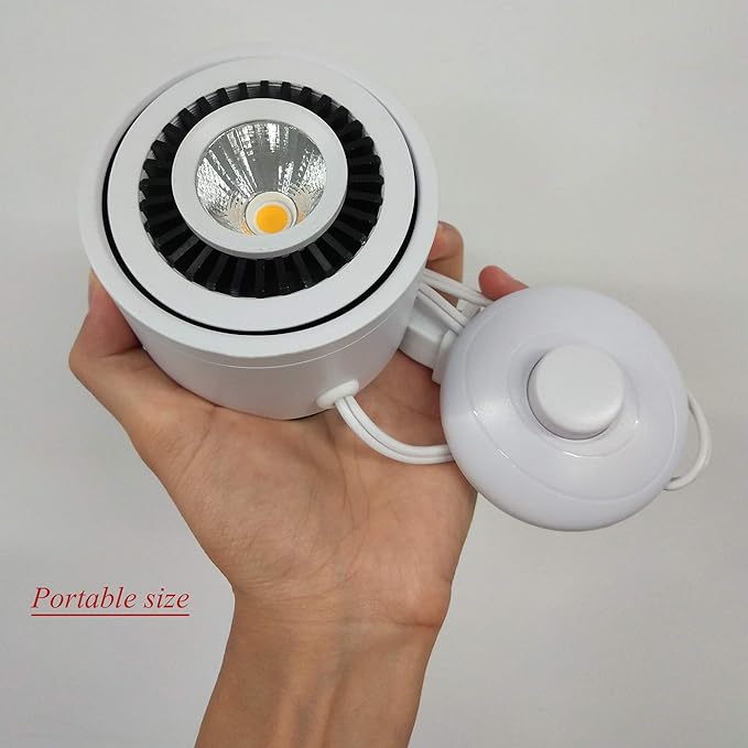 LED Accent Uplight with White Foot Switch Portable Spot Light Motion Sensor Device Activates Lights 7W LED Spotlight Decorative Light Backlight Leaning for Loft Gallery Exhibition