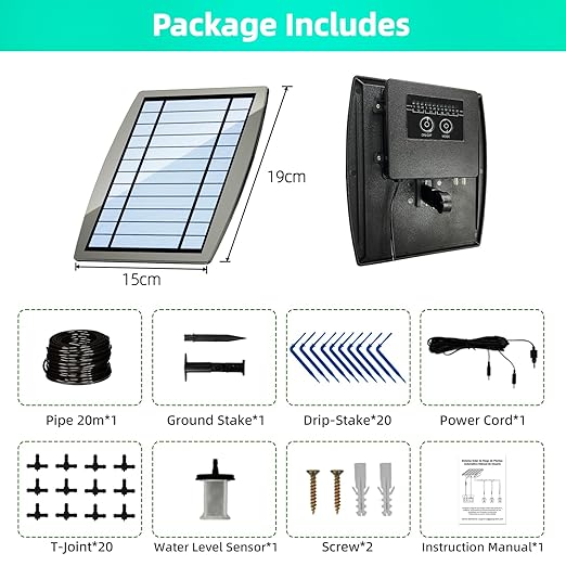 Solar Drip Irrigation System - Supports 20-30 Pots 12 Timing Modes - Drip Irrigation KitAutomatic Plant Garden Watering System for Outdoor PlantsGarden and Potted Plants