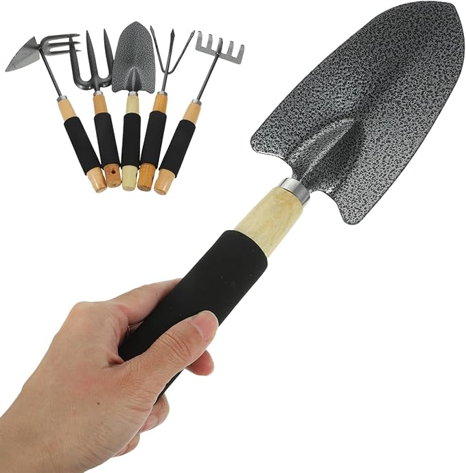 POPETPOP Garden Hand Tools Set 5pcs Gardening Tool Kit Compact Portable for Outdoor Use
