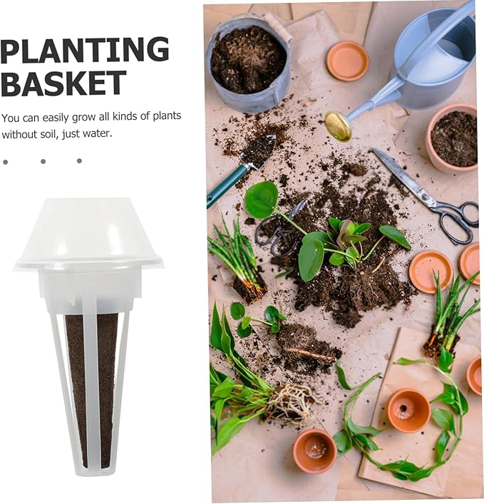 1set Hydroponic Plant Baskets Grow Sponges and Lids Soilless Gardening Accessories for Indoor Vegetable and Flower Cultivation Kit Includes