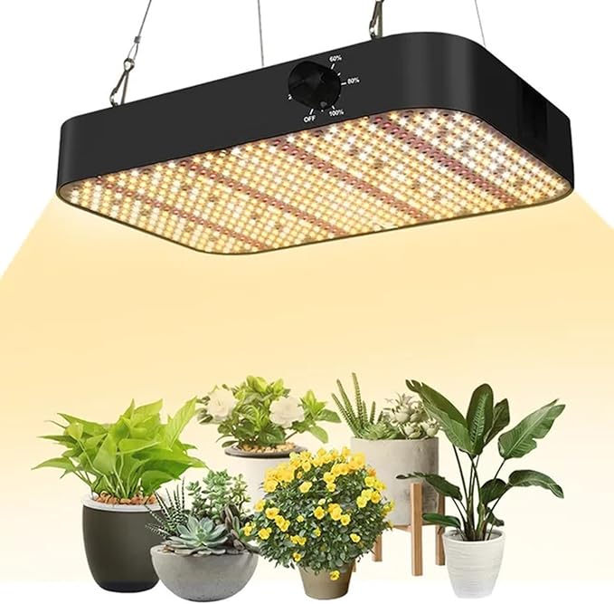 1000W LED Grow Light Dimmable Full Spectrum Plant Light 3 Lighting Modes Grow Lights for Indoor Plants Seed Starting Seedlings Vegetable for 2x2/3x3 Grow TentBlack