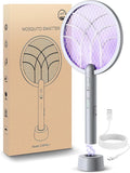 Electric Fly Swatter Racket 4000V Bug Zapper with 1800mah Rechargeable Battery &amp Dual Modes 2 in 1 Purple Mosquito Light Killer with 3-Layer Safety Mesh for Indoor Home Patio Camp(1 Pack)