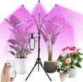5-Head Floor Plant Lights - 15-63 Adjustable Stand Dual-Band Red/Blue LEDs - Remote Control &amp Auto Timer for Large Indoor Gardens Vegetables Flowering Plants (5-Head)