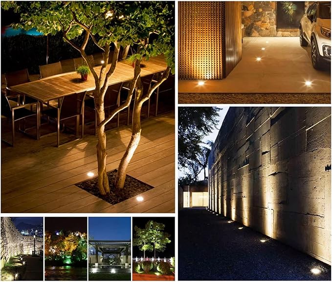 Recessed LED Landscape Light Waterproof IP67 Pathway Lights 85-110V Garden Round spotlights for Yard Driveway Deck Patio Patio