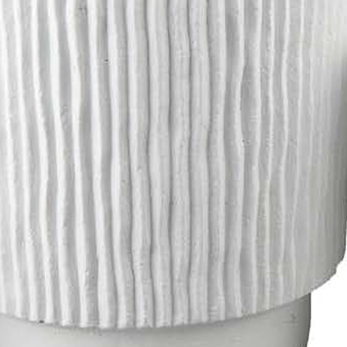 3pc Planter Set Ribbed Grooved White Terracotta 81012 Inch