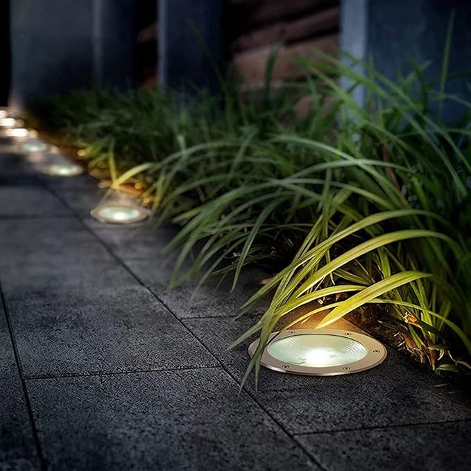 Outdoor Landscape Spotlights LED Landscape Lights IP67 Waterproof Garden Spotlight for Terrace Courtyard Porch Path COB Outdoor Ground Light (White 12V 10W)