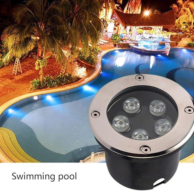 Underwater Pond Light Submersible Led Pool Lights IP68 Waterproof Stainless Steel Fountain Light Low Voltage DC12/24V Recessed Underground Light for Landscape Walls Spotlights(Yellow9W-DC24V)