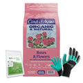 Coast of Maine RF6001 Rose &amp Flower Plant Food 4 LB – Organic Bloom Enhancing Fertilizer for Colorful Blooms with My Garden Pool Soil Test Strips &amp Claw Gardening Gloves